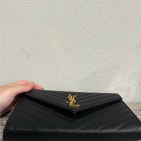 YSL Monogram Chain Wallet Black - Picture 9 of 11